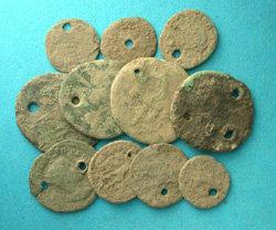 Pierced Roman Coins, 11-Pack, Look!
